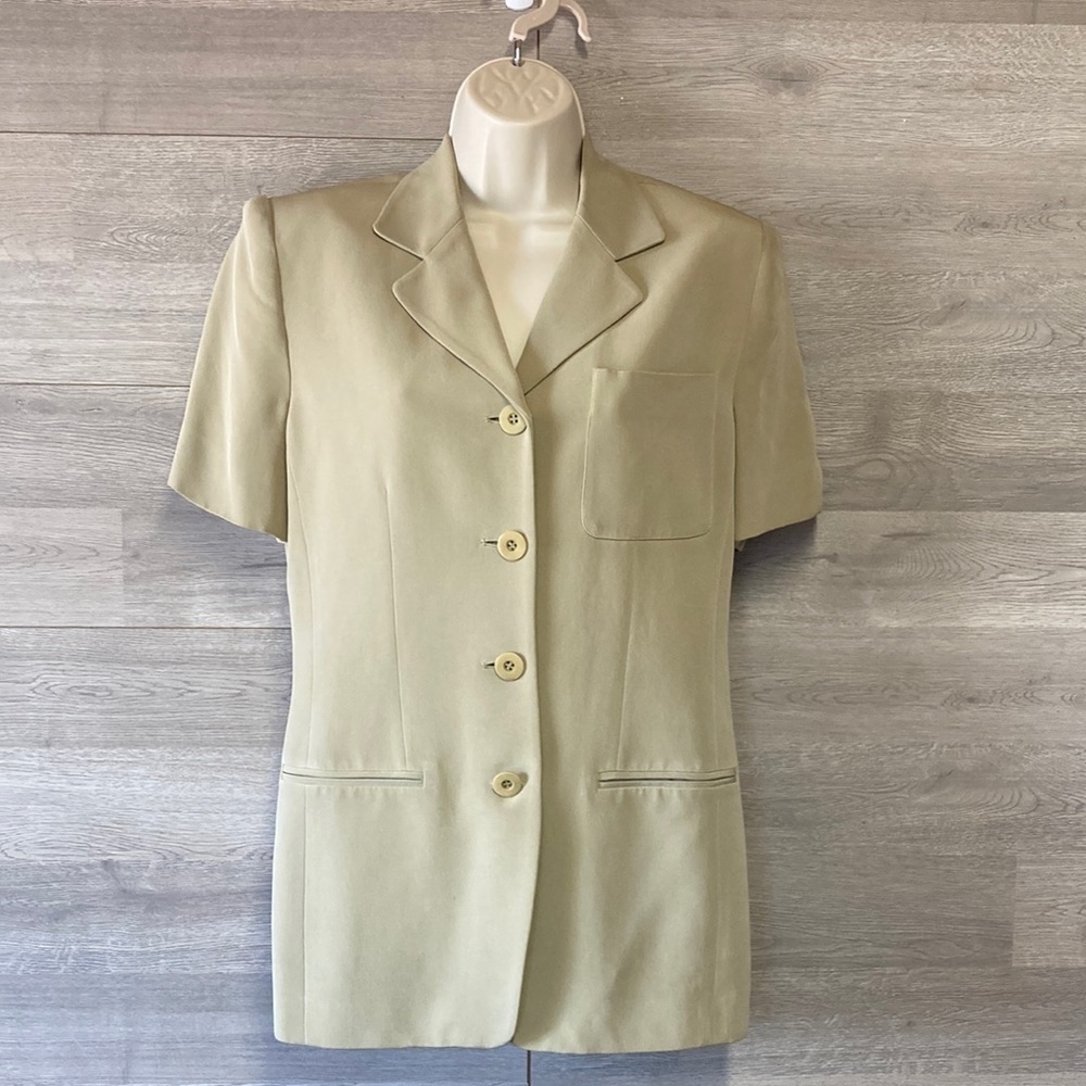 Jones New York short sleeve jacket silk